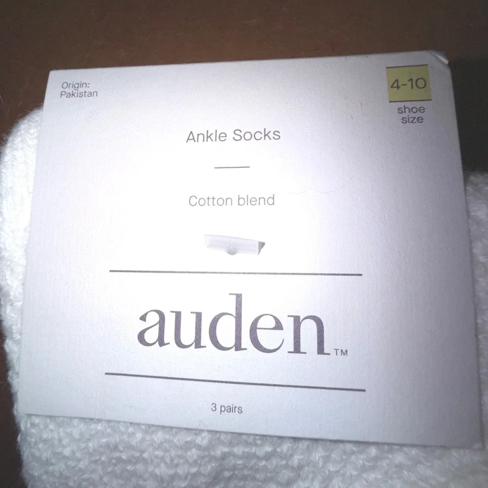 Auden Ankle Socks Women OS 4-10 NEW 3-Pack Cotton Blend Cable Knit Multi Color